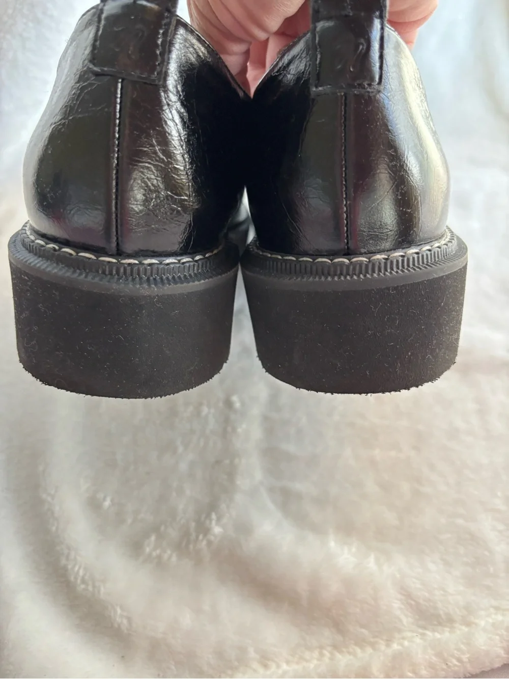 Naturalizer Shawna Leather Penny Loafers Lug Sole Black Size 8.5M